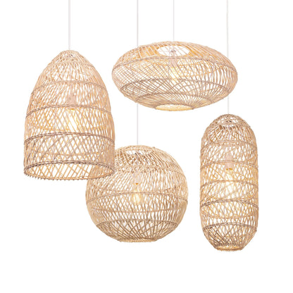 Arturesthome Rattan Pendant Lights Globe Hand Woven Boho Light Fixtures for Living Room Natural 19.5" x 17.9"