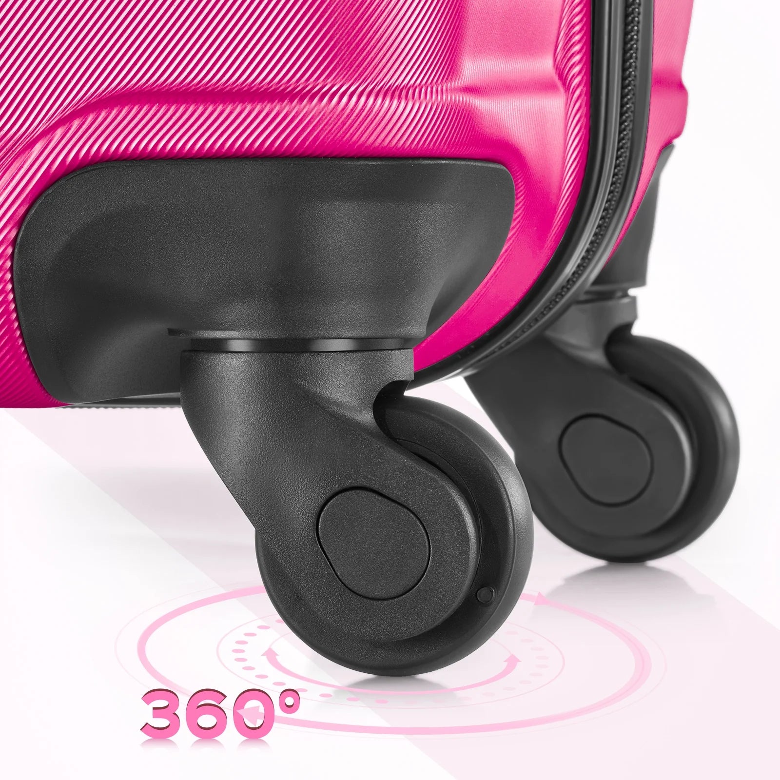 9 Piece Luggage Sets, Hard 20 24 28 inch Luggage with 6 Pieces Organize Bags Travel Suitcases Sets with Wheels, Rose