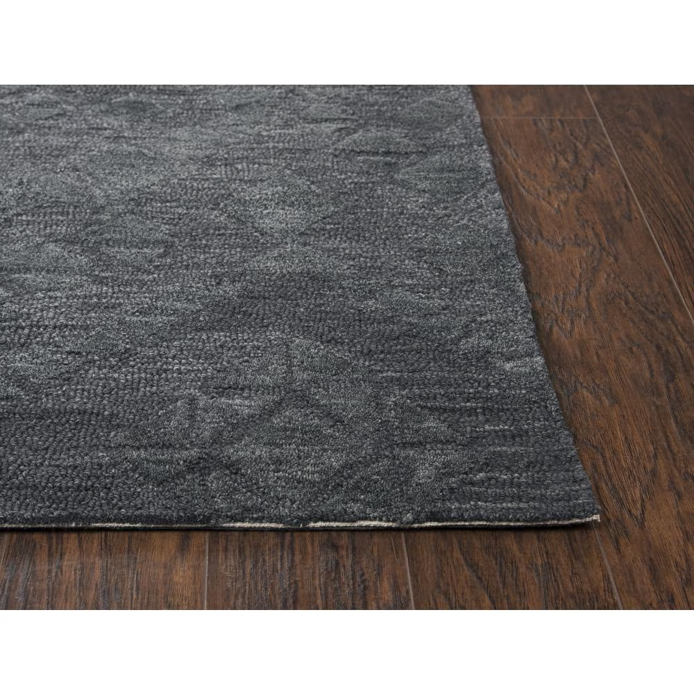 Alora Decor Emerson 5' x 8' Diamond Dk. Grey/Gray/Rust/Blue Hand-Tufted Area Rug