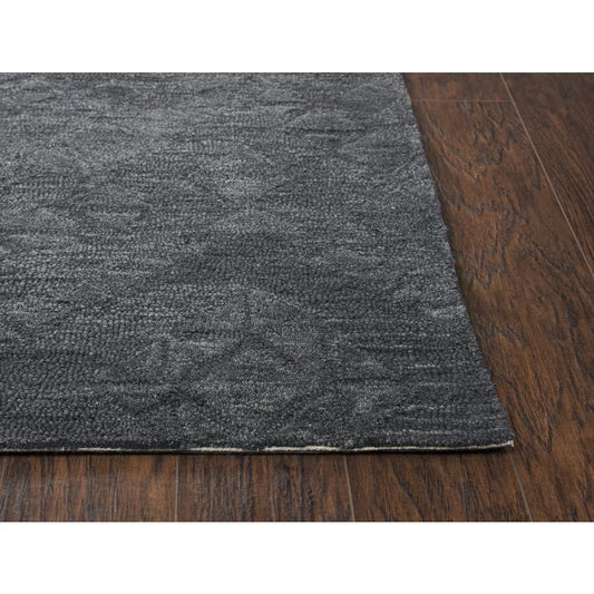 Alora Decor Emerson 5' x 8' Diamond Dk. Grey/Gray/Rust/Blue Hand-Tufted Area Rug