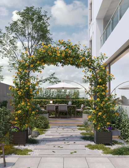 Riedhoff Span 47.2" Steel Garden Arch Trellis for Climbing Plants,Outdoor Garden Arbors and Arches