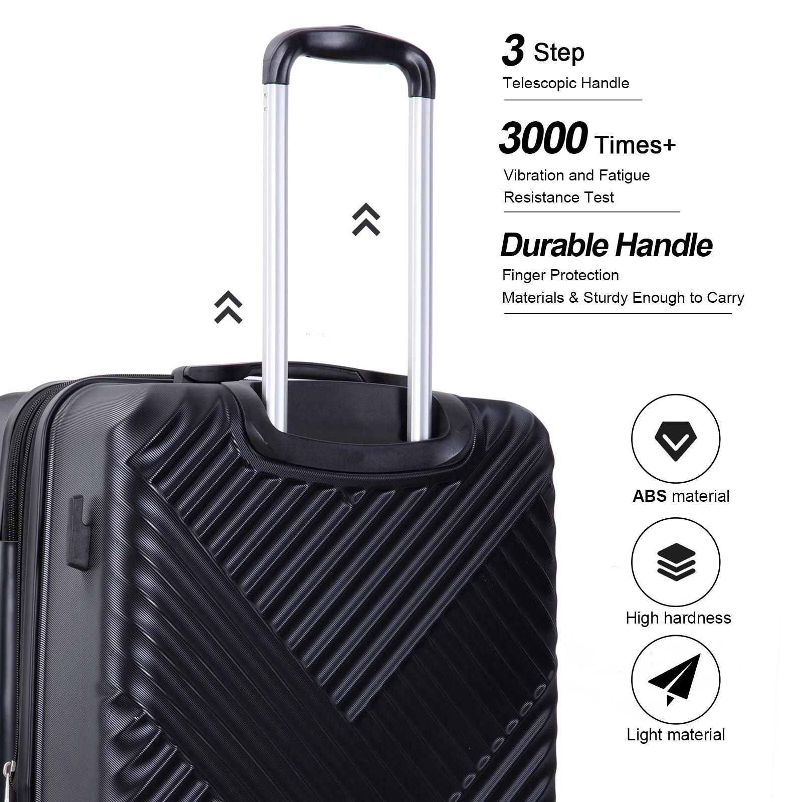 10 Piece Luggage Set Lightweight Suitcase Set with 7PCS Organizer Bags Suitcase with TSA Lock Spinner Wheels(Black)