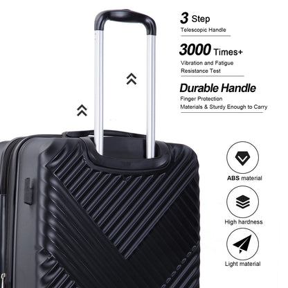 10 Piece Luggage Set Lightweight Suitcase Set with 7PCS Organizer Bags Suitcase with TSA Lock Spinner Wheels(Black)