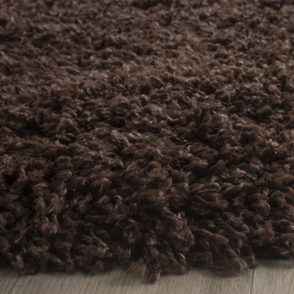 SAFAVIEH Laguna Neven Plush Solid Shag Area Rug, Brown, 8'6" x 12'