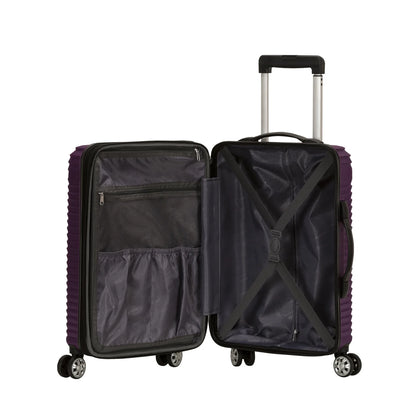 Rockland STAR TRAIL 2 PC ABS LUGGAGE SET-Color:Purple