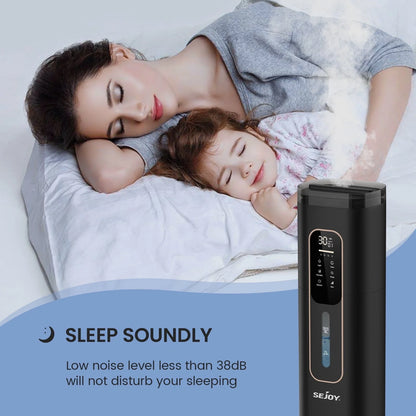 Sejoy Humidifiers for Bedroom Large Room Home.1GAL/8L Top Fill Floor Ultrasonic Humidifiers with 3 Mist Speed,Remote,Quiet Humidification for Plants and Baby Infant,Black