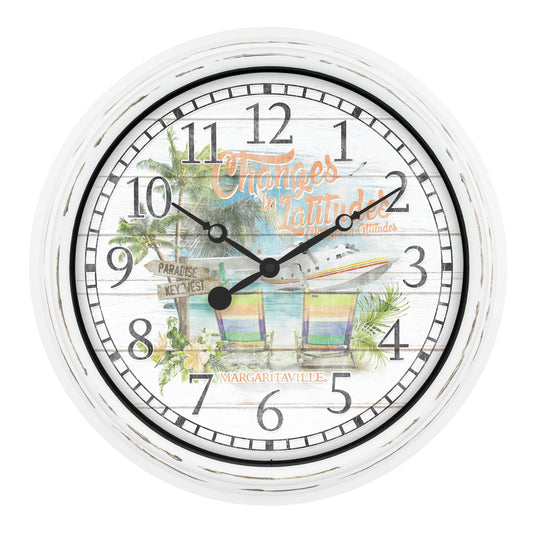 La Crosse Clock 15.75" Margaritaville “Changes in LatitudesIndoor/Outdoor Quartz Wall Clock, 404-3841MV