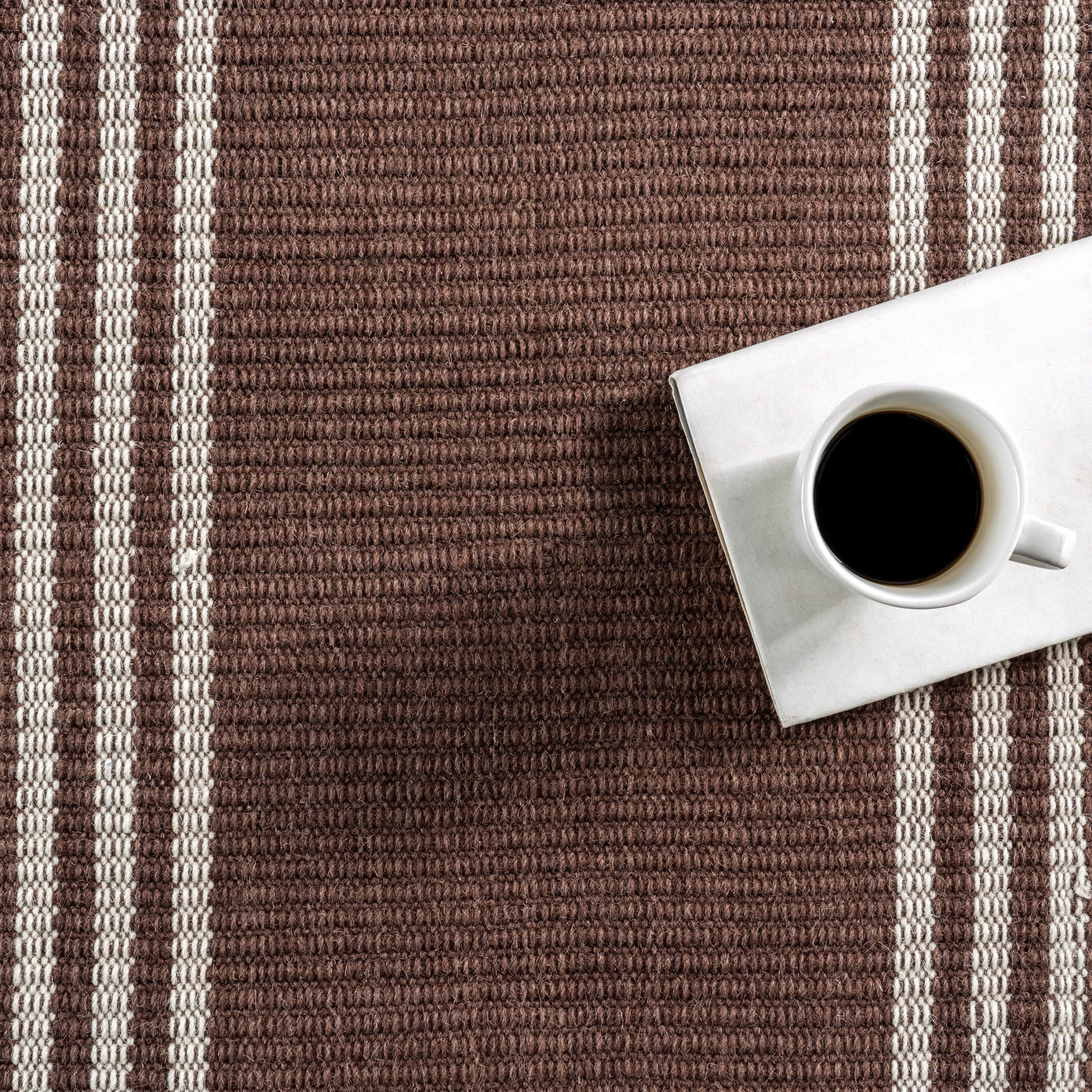 Rugs USA Hawthorn Striped Wool Area Rug, 4' x 6', Hawthorn Ivory
