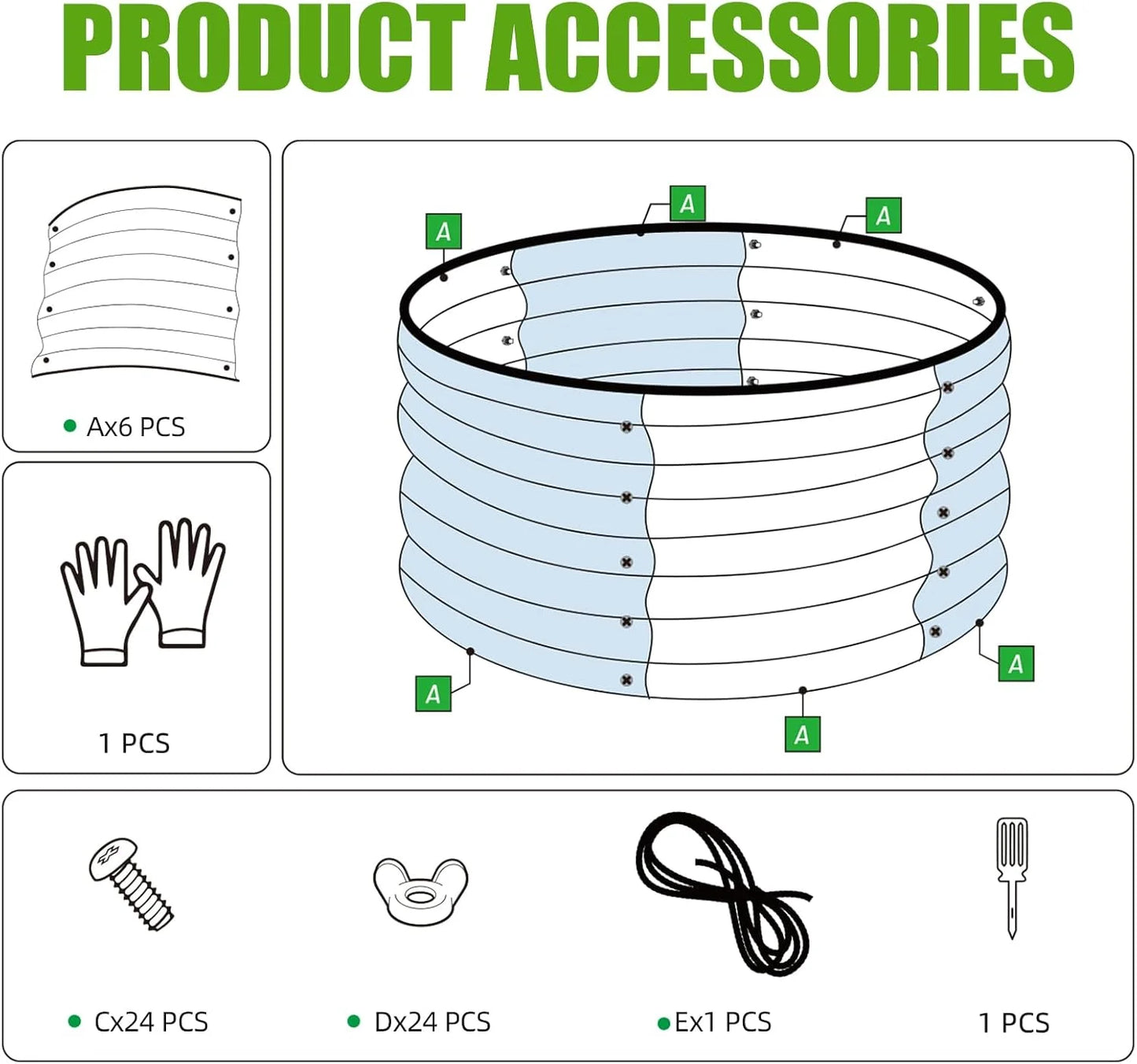 2x2x1ft Round Galvanized Raised Garden Bed Kit Outdoor, Metal Planter Box for Planting Plants Vegetables, Brown