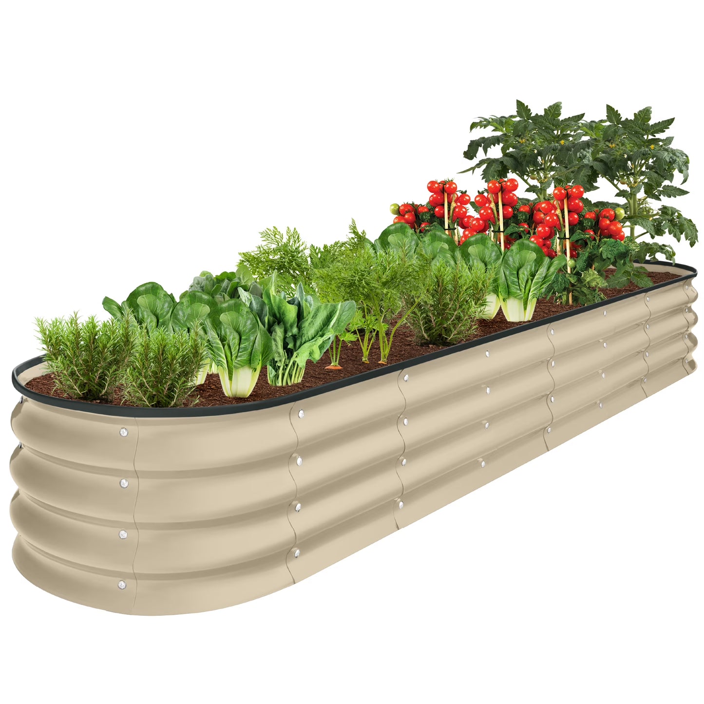 Best Choice Products 8x2x1ft Outdoor Metal Raised Oval Garden Bed, Planter Box for Vegetables, Flowers - Charcoal