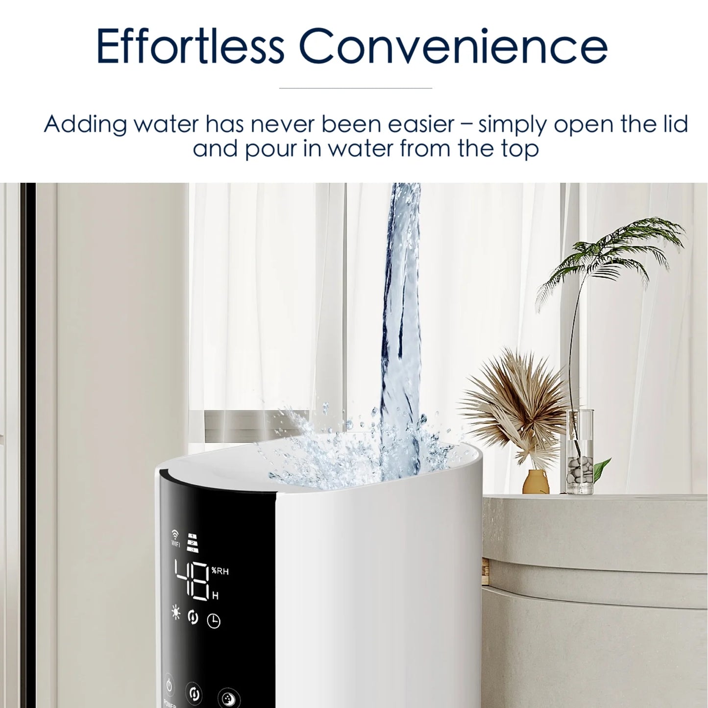 KELOPA Ultrasonic Cool Mist Humidifier, 9L/2.4 Gallon, Top Fill, Smart Humidity Control, Sleep Mode and Other Functions, for Home/Large Room/Bedroom/Office/Plants, Coverage 600ft2 and Above