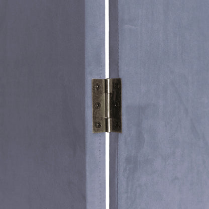 6 ft. Classic Arch Velvet Room Divider Lilac 3 Panel