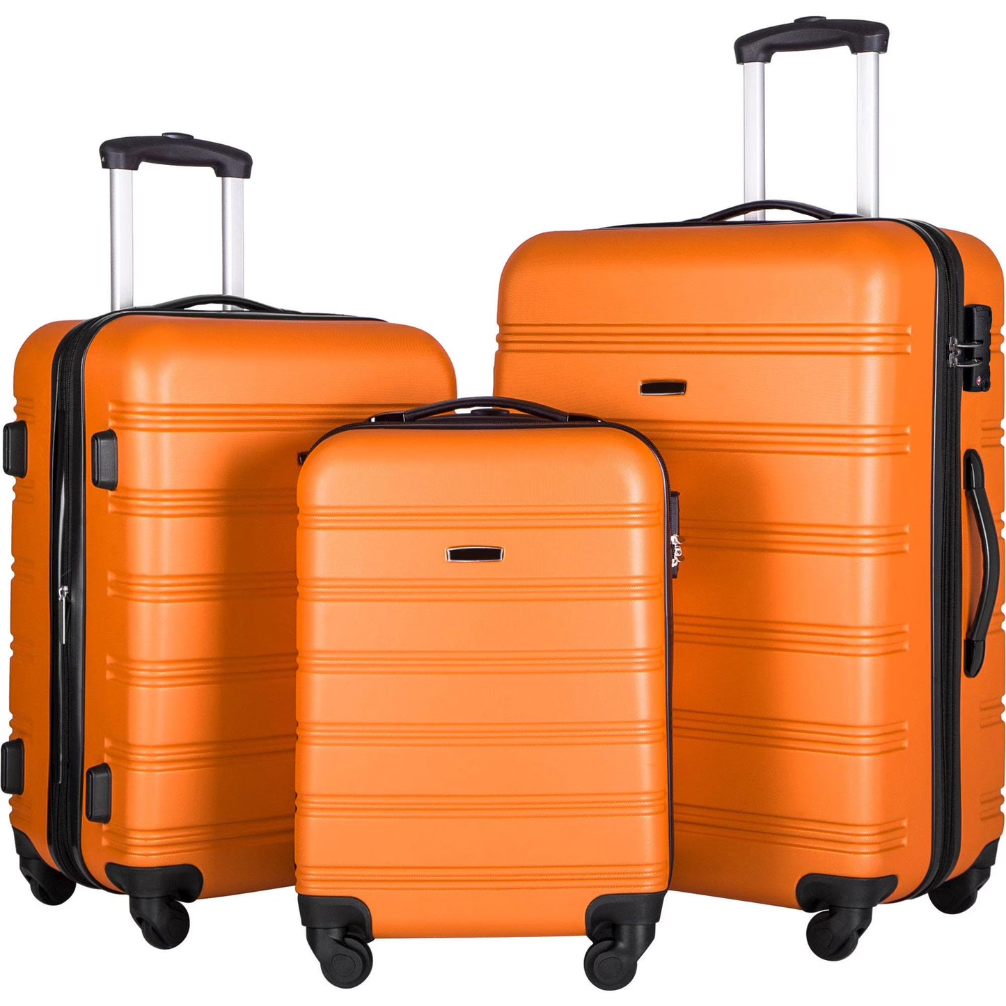 3 Piece Luggage Set Hardside Spinner Hardshell Suitcase with TSA Lock 4-Wheel Upright Luggage for 360 Degree Movement (20/24/28), Purple