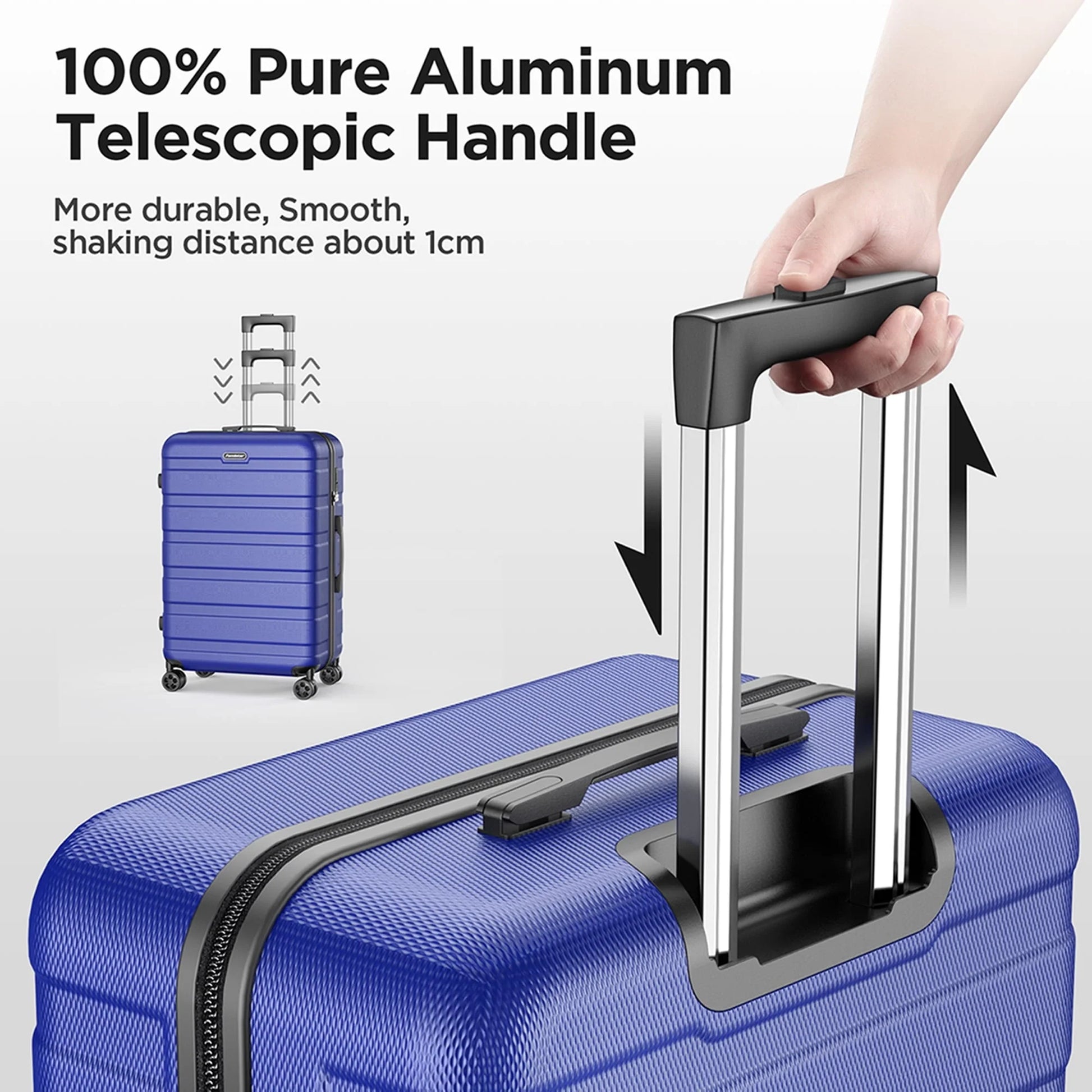 Famistar 4 Piece Luggage Sets ABS Hard Shell Hardside with TSA Lock Lightweight Durable Spinner Wheels Hardside Luggage Suitcase for Travel, 4 Piece -Set Deep Blue
