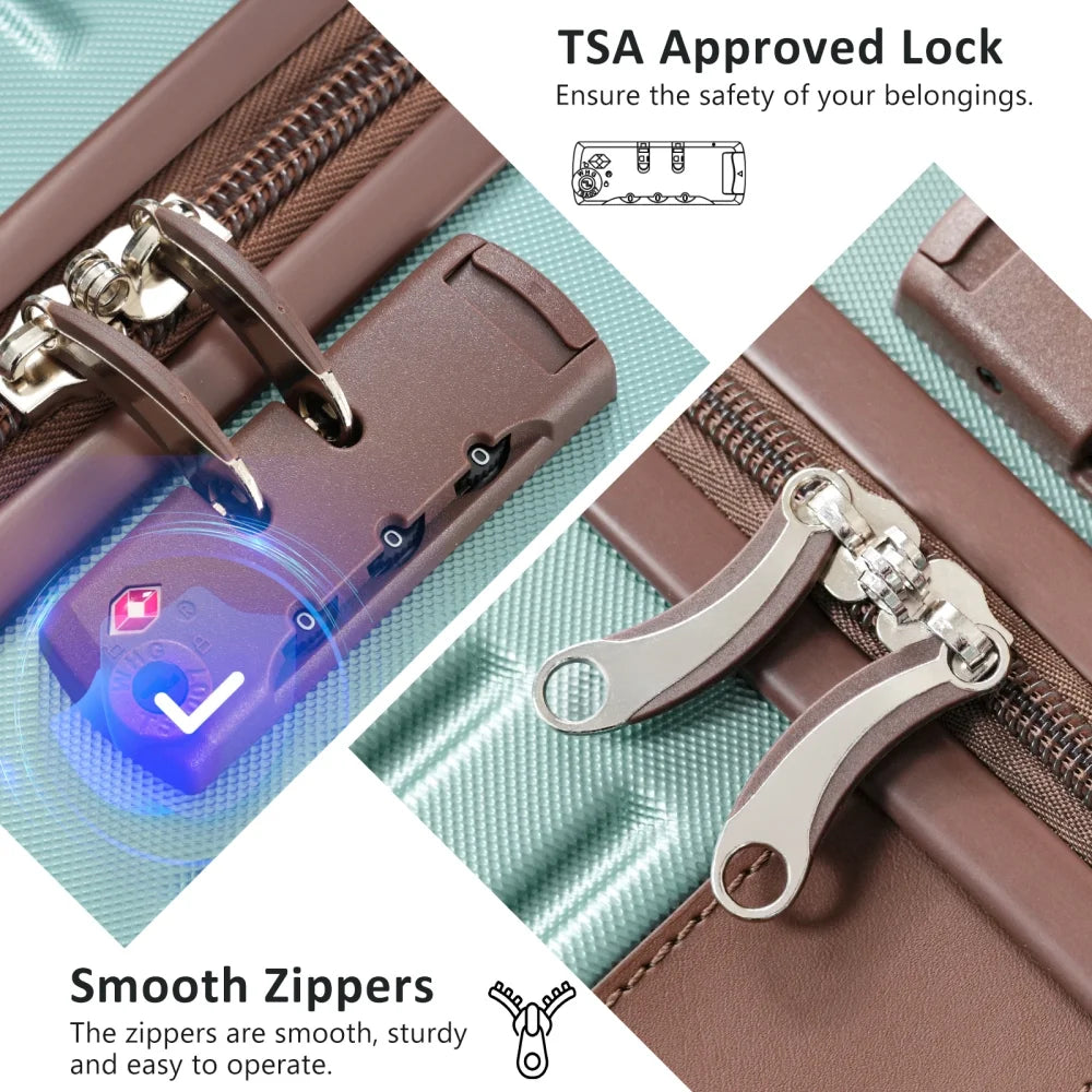 Hardshell Luggage Set with TSA Lock, 360° Spinner Wheels, Lightweight Durable Travel Suitcases