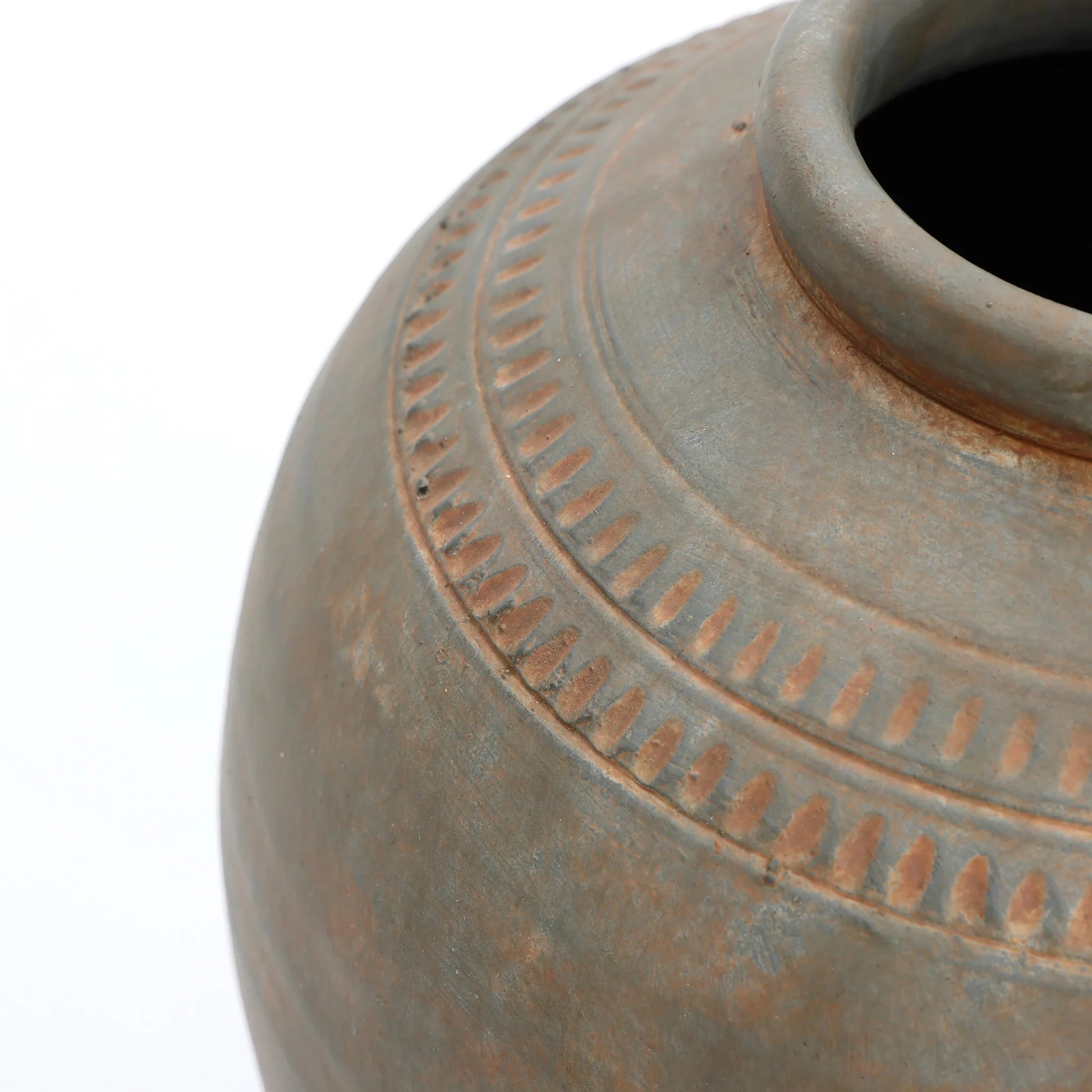 LuxenHome Rustic Ceramic Flower Vase, 14'' Brown Terracotta Urn Vases for Room Decor, Vintage Pottery Living Room Decor, Modern Farmhouse Floor Vase Home Dcor Accents