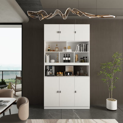 KULAGAGA Kitchen Pantry Storage Cabinet, 87.8"H Freestanding Storage Cabinet Cupboard for Home Office Living Room, Whiet