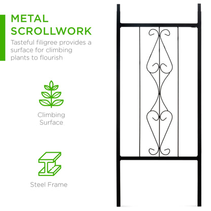 Best Choice Products 92in Steel Garden Arch Arbor Outdoor Trellis for Garden, Climbing Plants w/Wire Lattice - Black