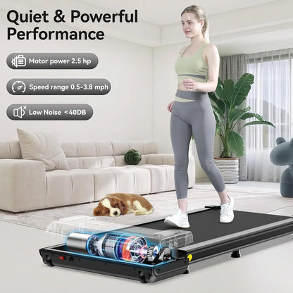 TOSSFD Treadmill Walking Pad with 6% Incline,2.5HP Under Desk Treadmill, Jogging Running Machine for Home Office X301