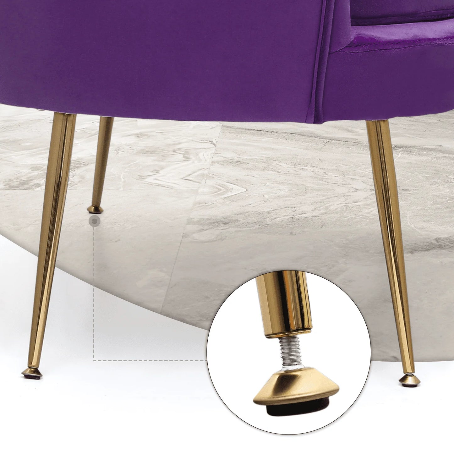 MoNiBloom Contemporary Velvet Loveseat Chair with Gold-Finished Metal Legs, 2-Seater Sofa with Two Pillows for Living Room, Bedroom, Home Office, Purple