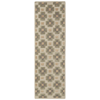 Obeetee Retro Hand Tufted Wool Area Rug, Glamour Green
