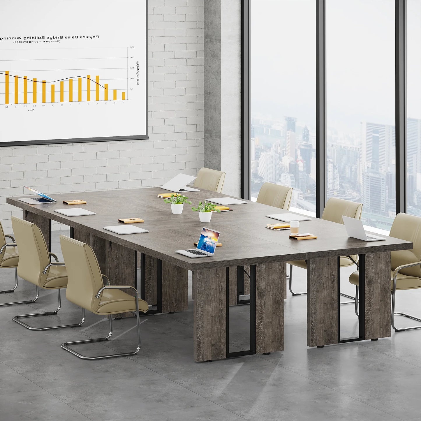 Tribesigns 70.9 Inch Executive Computer Desk, Large Study Writing Table for Home Office, Grey