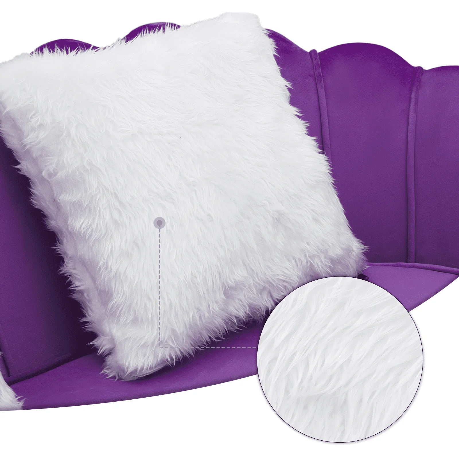MoNiBloom Contemporary Velvet Loveseat Chair with Gold-Finished Metal Legs, 2-Seater Sofa with Two Pillows for Living Room, Bedroom, Home Office, Purple