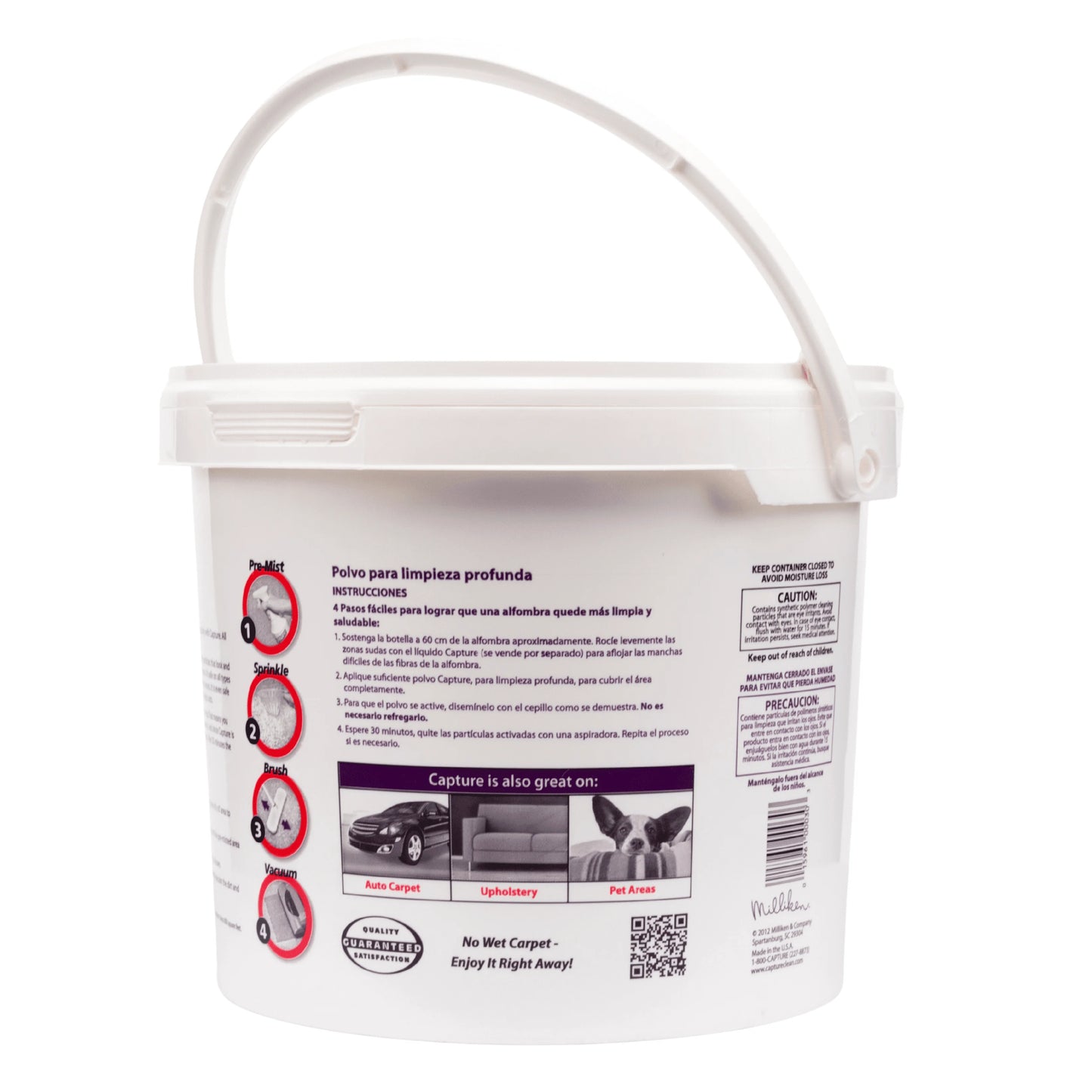 Capture Carpet Deodorizer Powder 8lb Pail 4 Pack, Carpet Freshener Powder & Carpet Cleaner Powder for Vacuuming, Strong Odor Eliminator & Pet Odor Remover, Carpet Powder for Rugs & Upholstery