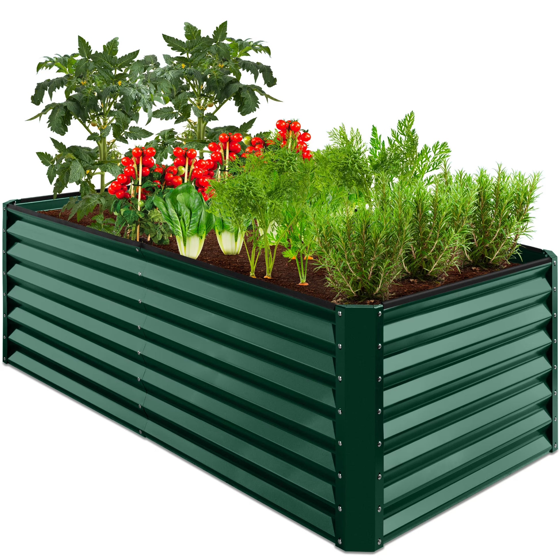Best Choice Products 6x3x2ft Outdoor Metal Raised Garden Bed, Planter Box for Vegetables, Flowers, Herbs - Gray