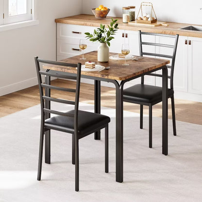 Dining Table for 2, Small Square kitchen Dining Tables Set,Space Saving Wood Accent Furniture for Apartment,Home Office, Gray