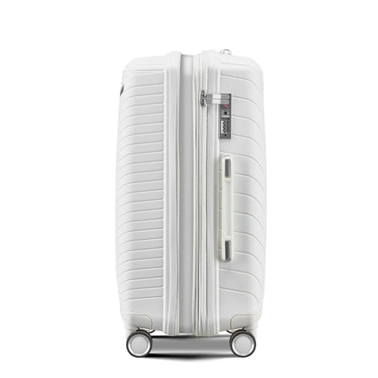 4 Piece Luggage Set, Expandable Lightweight Suitcase Set, PP Materials Travel Luggage with TSA Lock Spinner Wheels, White (14/20/24/28)