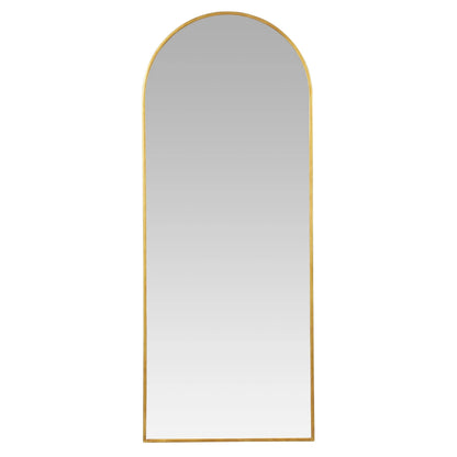 Nadia Arch Gold Metal 70"x28" Modern Floor Mirror