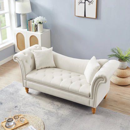 Lemacte Beige Modern Velvet Loveseat Sofa 2 Seater Sofa Upholstered Sofa Couch for Living Room, Bedroom, Studio,Home Office, Hotel