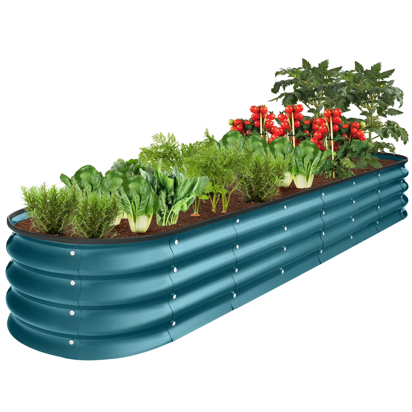 Best Choice Products 8x2x1ft Outdoor Metal Raised Oval Garden Bed, Planter Box for Vegetables, Flowers - Charcoal