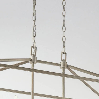 Home Decorators Weyburn 5-Light Antique Silver Caged Island Chandelier - New