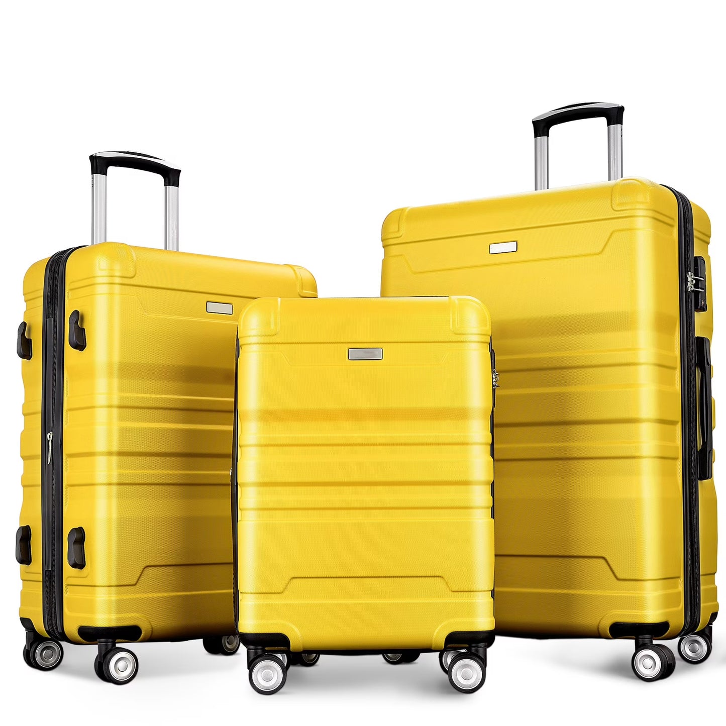 Luggage Suitcase 3 Piece Sets, New Model Expandable ABS Hardshell Luggage, Lightweight Carry-on Suitcase Sets with Spinner Wheels & TSA Lock, 20''/24''/28'', Blue Gray