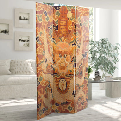 Oriental Furniture 6 ft. Tall Dragon of the Red Chamber Room Divider - 3 Panel