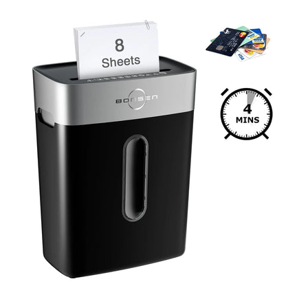 Bonsen Shredder for Home Office, 8-Sheet P4 High Security Crosscut Shredder, 4 Gallons Bin