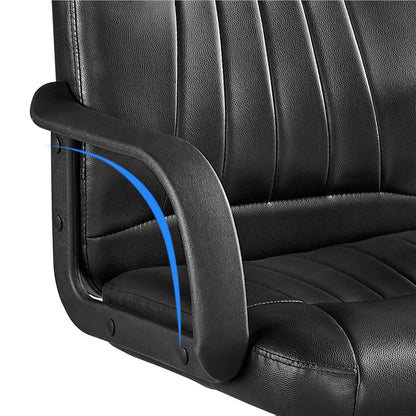 Topeakmart 2PCS Faux Leather Adjustable Swivel Office Chair for Home Office, Black