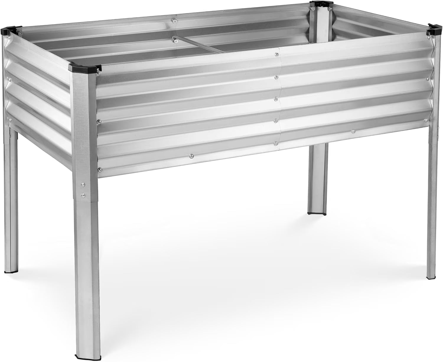 Galvanized Raised Garden Beds Outdoor with Legs//48°24°31in Elevated Planter Box for Vegetables, Flowers (Silver)//Large Metal Garden Bed for Backyard Patio Gardening