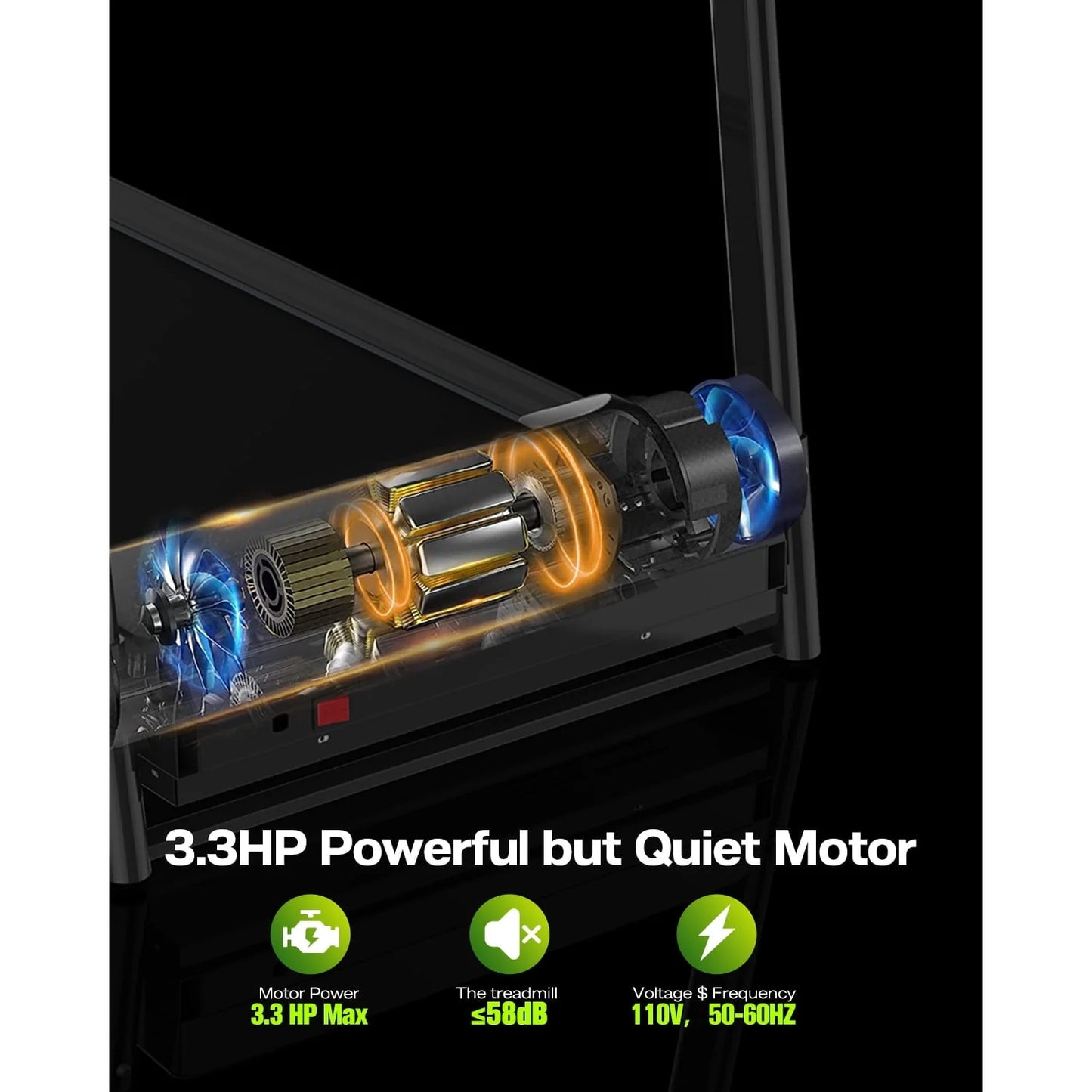 3.5HP 330 LBS Weight Foldable Electric Running Walking Machine with Bluetooth/APP for Home, Fitness Jogging Exercise, Easy Installation and Space Saver for Home Office Gym