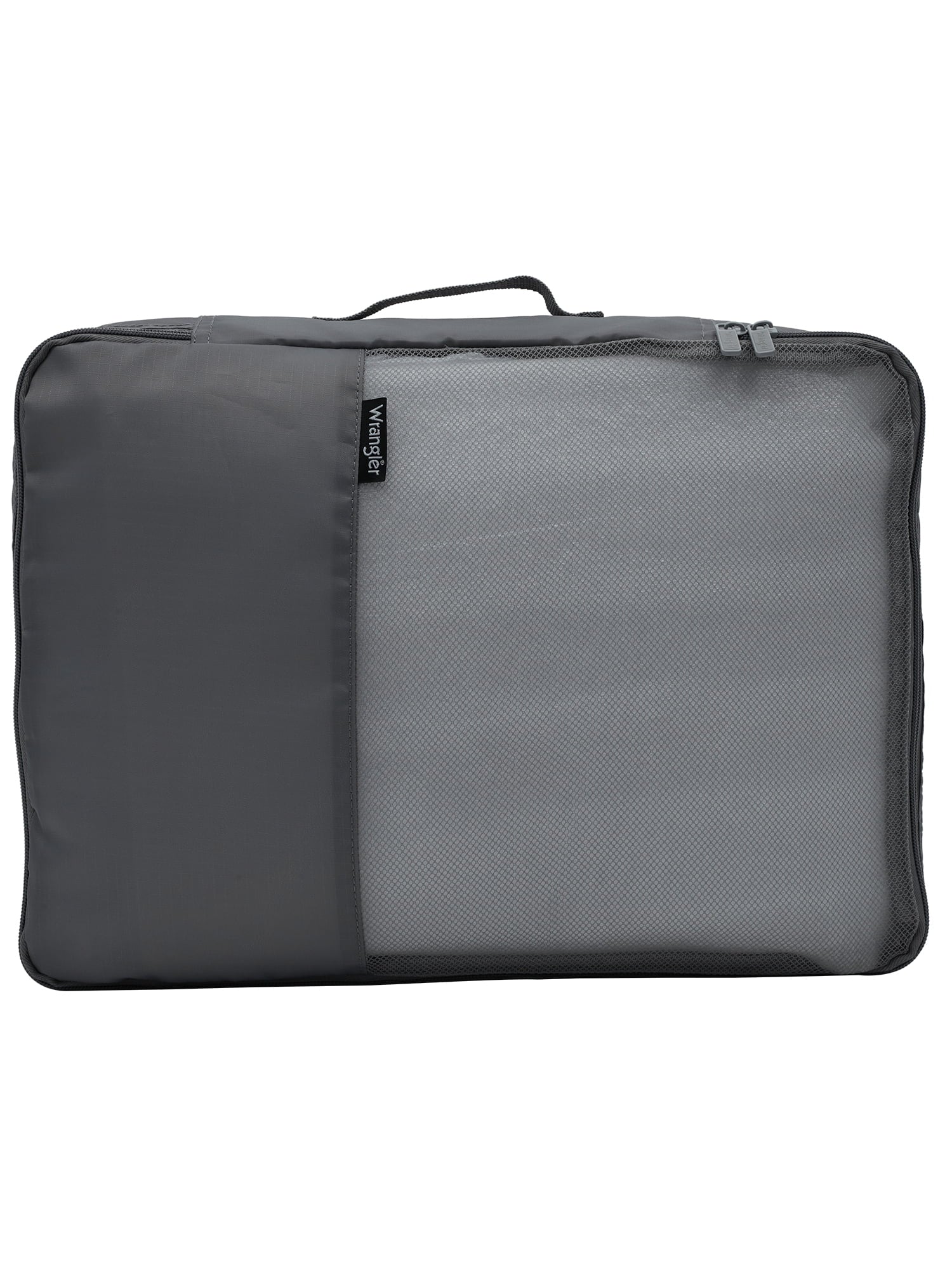 Wrangler 4 Pc. ABS Spinner Luggage Set with 20" & 25" Suitcases and Packing Cubes, Sharkskin