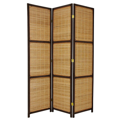Oriental Furniture 6 ft. Tall Woven Accent Room Divider - 3 Panel - Black