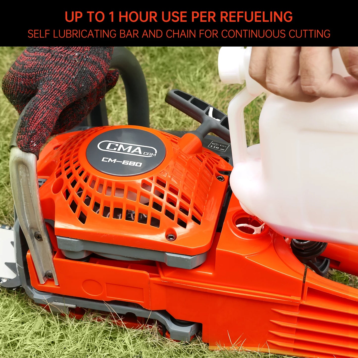 TOPTENG Gas Cordless Chainsaw 24 inch, 2-Cycle Gasoline Powered Chain Saw, 68CC Handheld Cordless Chainsaw, Automatic Chain Oiler, Garden Tool for Cutting Wood Trees