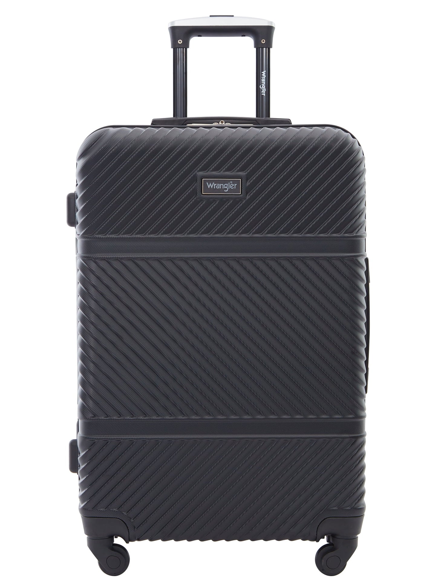 Wrangler 4 Pc Hardside Spinner Luggage Set with 20" & 25" Suitcases and Packing Cubes, Black
