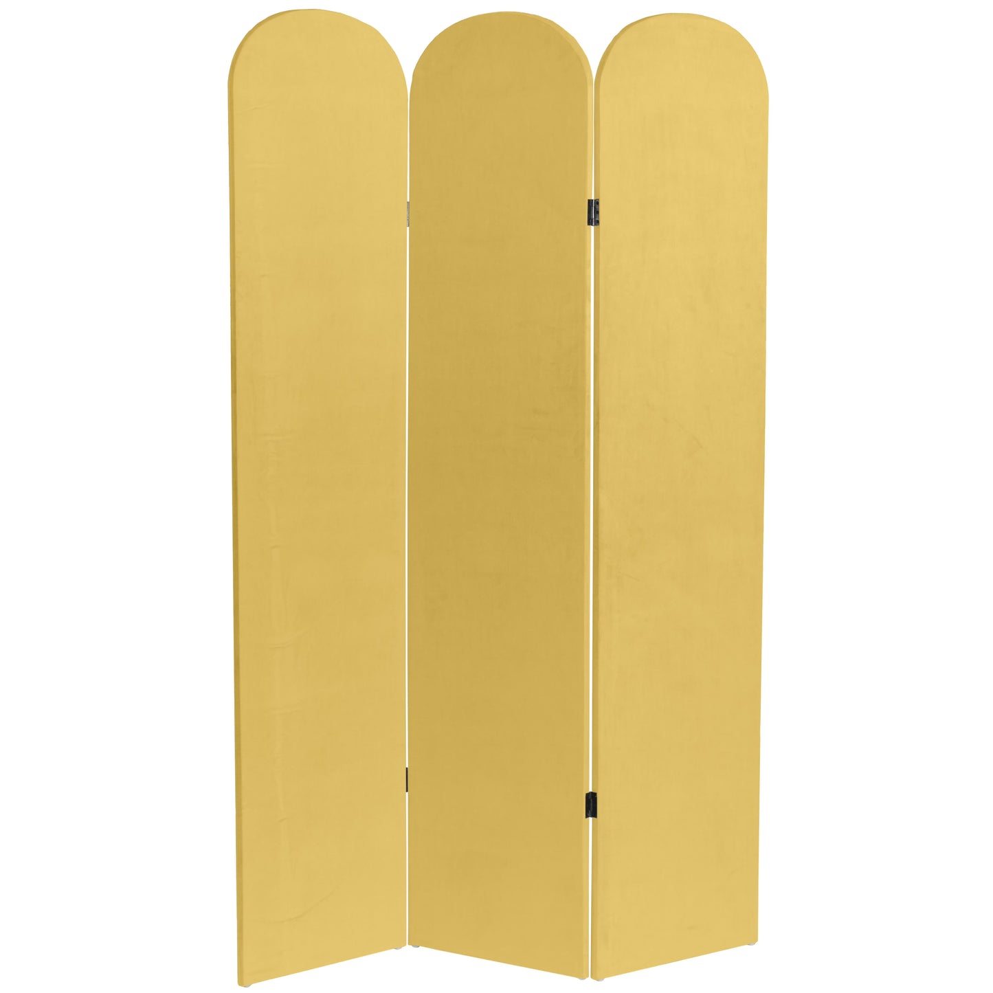 6 ft. Classic Arch Velvet Room Divider Lilac 3 Panel