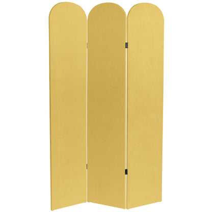 6 ft. Classic Arch Velvet Room Divider Lilac 3 Panel