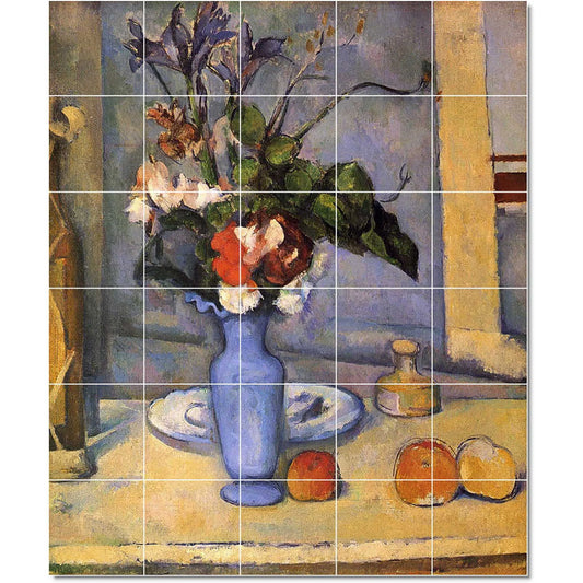 Ceramic Tile Mural-Paul Cezanne Flowers Tile Mural Commercial Renovate. 60" w x 72" h using (30) 12 x 12 ceramic tiles