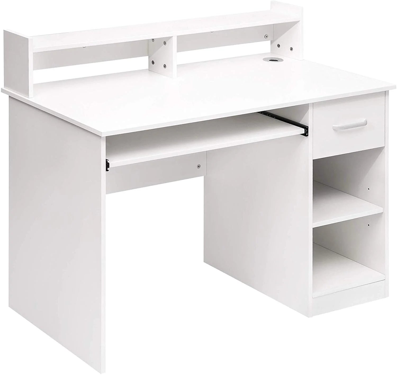 Ktaxon Computer Desk Home Office Workstation Laptop Table Drawer Shelf Furniture White