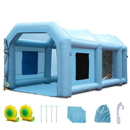 KFFKFF Elastic Spraying Room 20X10X8 Far Elastic Spray Painting Room Car Spitting Tent and 480W+750W Filter System Filter Flower Filter